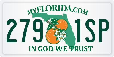 FL license plate 2791SP