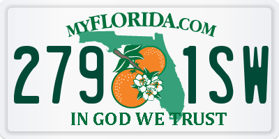FL license plate 2791SW