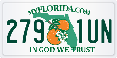 FL license plate 2791UN
