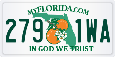 FL license plate 2791WA