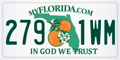 FL license plate 2791WM