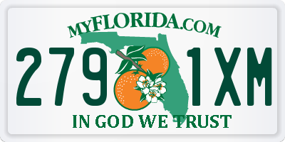 FL license plate 2791XM