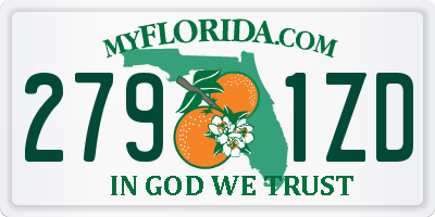 FL license plate 2791ZD