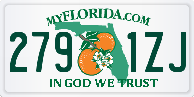 FL license plate 2791ZJ