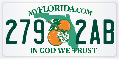 FL license plate 2792AB
