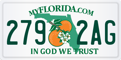 FL license plate 2792AG