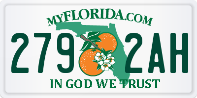 FL license plate 2792AH
