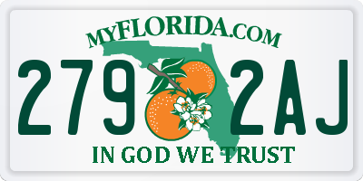 FL license plate 2792AJ
