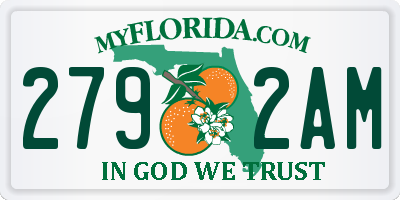 FL license plate 2792AM