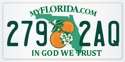 FL license plate 2792AQ