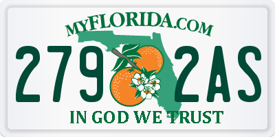 FL license plate 2792AS