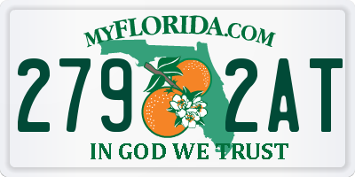 FL license plate 2792AT