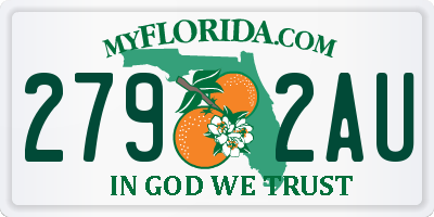 FL license plate 2792AU
