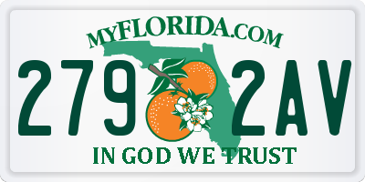 FL license plate 2792AV