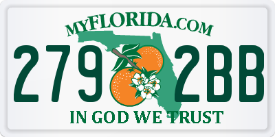 FL license plate 2792BB