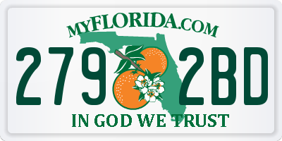 FL license plate 2792BD