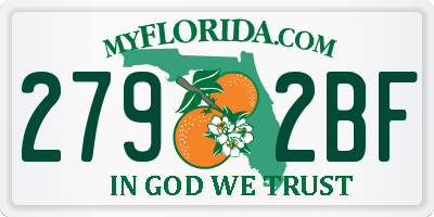 FL license plate 2792BF