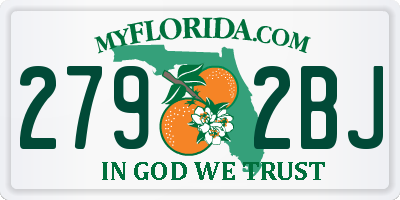 FL license plate 2792BJ