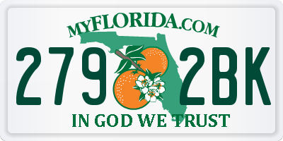 FL license plate 2792BK