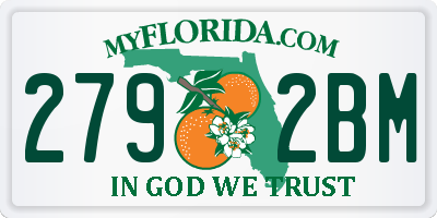 FL license plate 2792BM