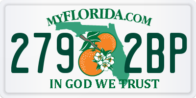 FL license plate 2792BP
