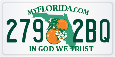 FL license plate 2792BQ