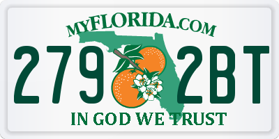 FL license plate 2792BT