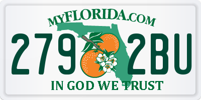 FL license plate 2792BU