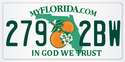FL license plate 2792BW