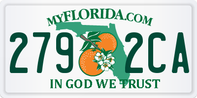 FL license plate 2792CA