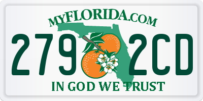 FL license plate 2792CD