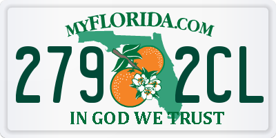 FL license plate 2792CL