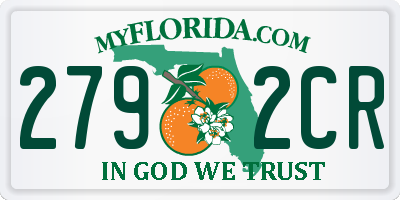 FL license plate 2792CR