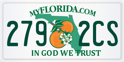 FL license plate 2792CS