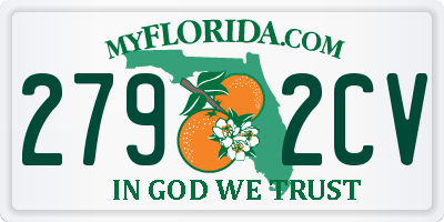 FL license plate 2792CV