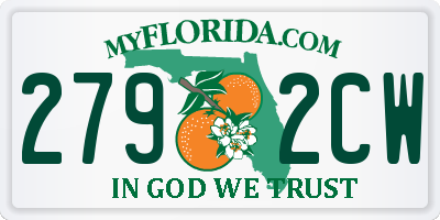 FL license plate 2792CW