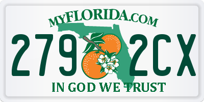 FL license plate 2792CX