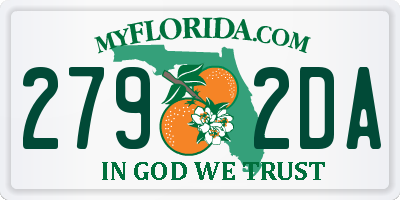 FL license plate 2792DA