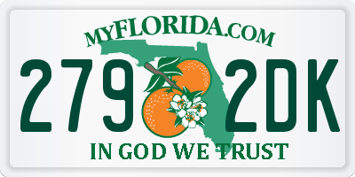 FL license plate 2792DK