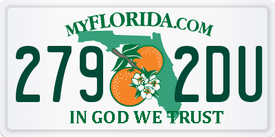 FL license plate 2792DU