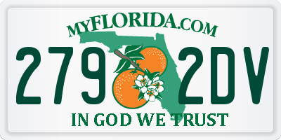 FL license plate 2792DV