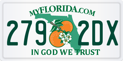 FL license plate 2792DX