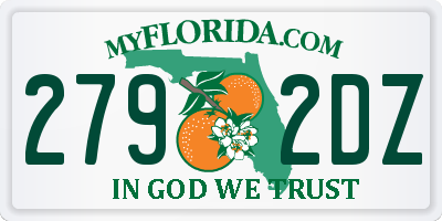 FL license plate 2792DZ