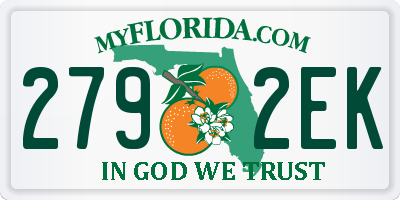 FL license plate 2792EK