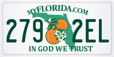 FL license plate 2792EL