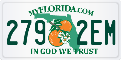 FL license plate 2792EM