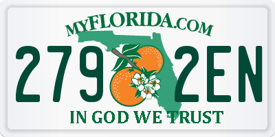 FL license plate 2792EN