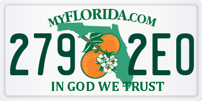 FL license plate 2792EO