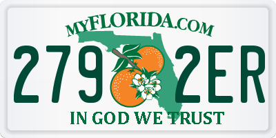 FL license plate 2792ER