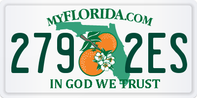 FL license plate 2792ES